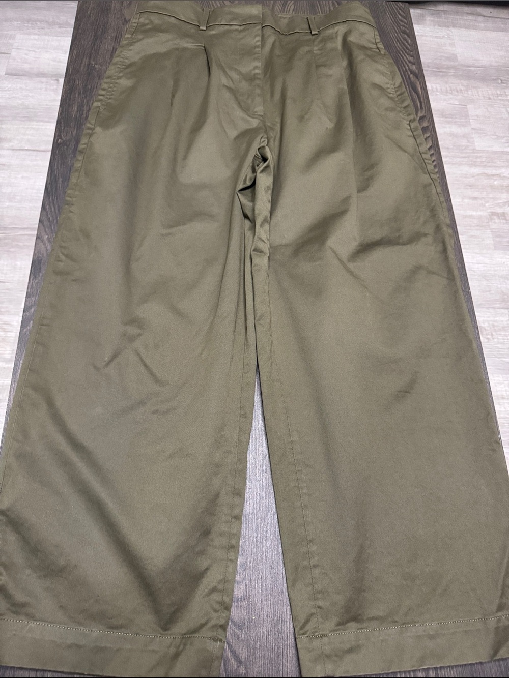 Banana Republic Olive Wide-Leg Chinos